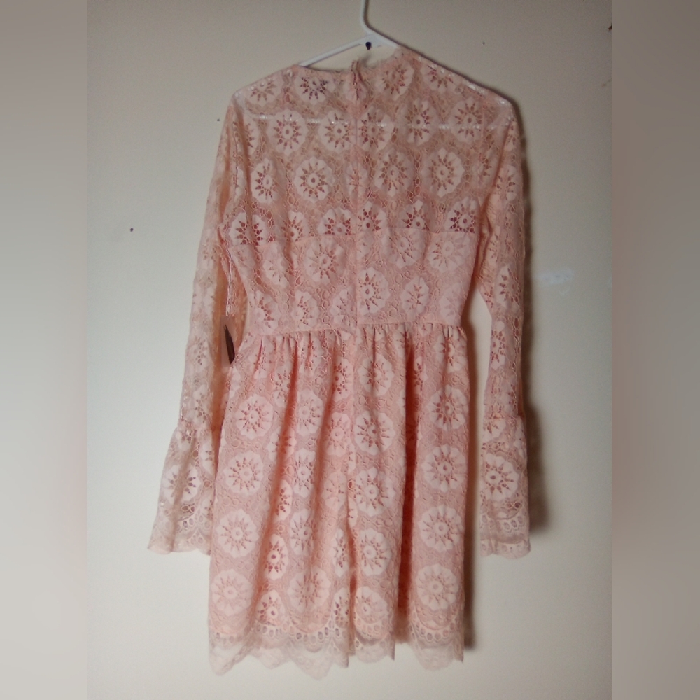 FOREVER 21 Elegant Pink Lace Dress SIZE MEDIUM - Picture 7 of 8